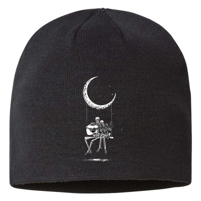 Skeleton Moon Band Rock And Roll Halloween Lazy Costume Sustainable Beanie
