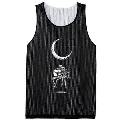 Skeleton Moon Band Rock And Roll Halloween Lazy Costume Mesh Reversible Basketball Jersey Tank