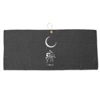 Skeleton Moon Band Rock And Roll Halloween Lazy Costume Large Microfiber Waffle Golf Towel