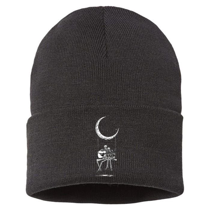 Skeleton Moon Band Rock And Roll Halloween Lazy Costume Sustainable Knit Beanie