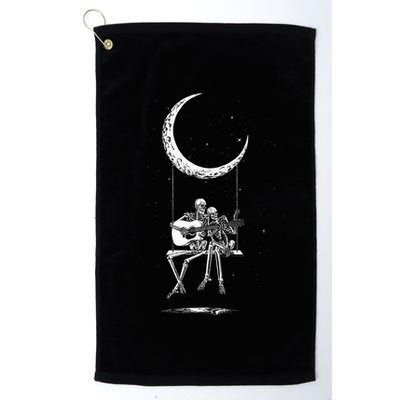 Skeleton Moon Band Rock And Roll Halloween Lazy Costume Golf Towel