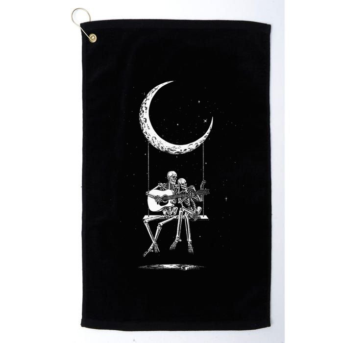 Skeleton Moon Band Rock And Roll Halloween Lazy Costume Golf Towel