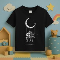 Skeleton Moon Band Rock And Roll Halloween Lazy Costume Toddler T-Shirt