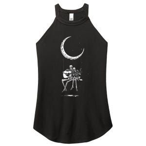 Skeleton Moon Band Rock And Roll Halloween Lazy Costume Women's Perfect Tri Rocker Tank