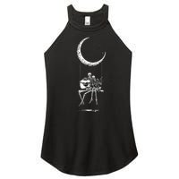 Skeleton Moon Band Rock And Roll Halloween Lazy Costume Women's Perfect Tri Rocker Tank