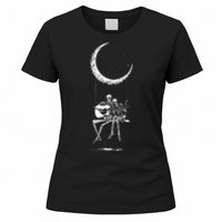 Skeleton Moon Band Rock And Roll Halloween Lazy Costume Women's T-Shirt