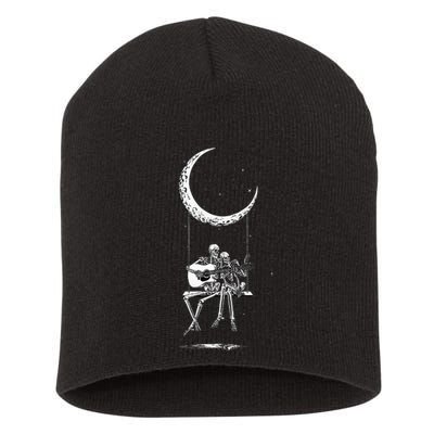 Skeleton Moon Band Rock And Roll Halloween Lazy Costume Short Acrylic Beanie