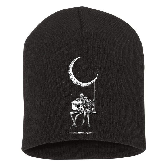 Skeleton Moon Band Rock And Roll Halloween Lazy Costume Short Acrylic Beanie