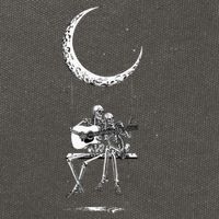 Skeleton Moon Band Rock And Roll Halloween Lazy Costume Cotton Canvas Backpack