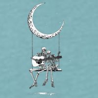 Skeleton Moon Band Rock And Roll Halloween Lazy Costume Sueded Cloud Jersey T-Shirt