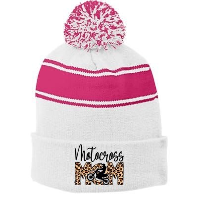 Sports Mom Bundle Motocross Stripe Pom Pom Beanie