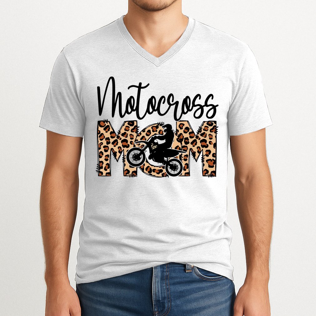 Sports Mom Motocross V-Neck T-Shirt