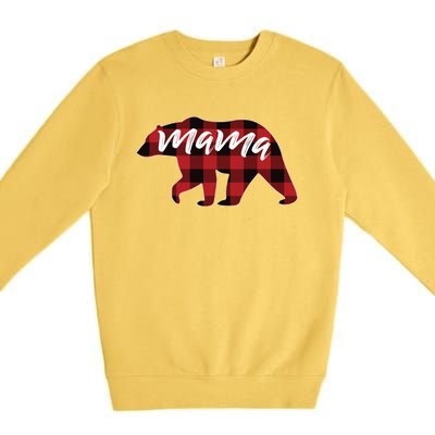 S Mama Bear Gift Buffalo Plaid Mama Bear Meaningful Gift Premium Crewneck Sweatshirt