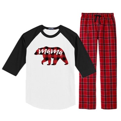 S Mama Bear Gift Buffalo Plaid Mama Bear Meaningful Gift Raglan Sleeve Pajama Set