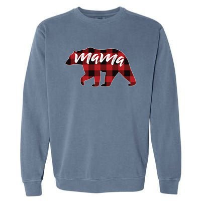 S Mama Bear Gift Buffalo Plaid Mama Bear Meaningful Gift Garment-Dyed Sweatshirt