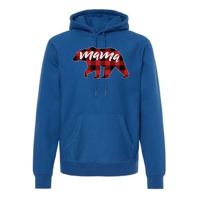 S Mama Bear Gift Buffalo Plaid Mama Bear Meaningful Gift Premium Hoodie