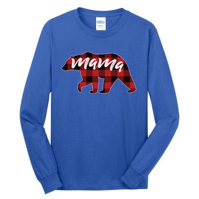 S Mama Bear Gift Buffalo Plaid Mama Bear Meaningful Gift Tall Long Sleeve T-Shirt