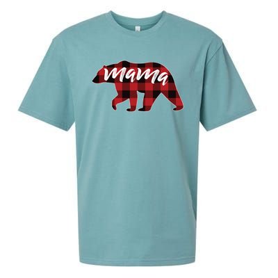 S Mama Bear Gift Buffalo Plaid Mama Bear Meaningful Gift Sueded Cloud Jersey T-Shirt