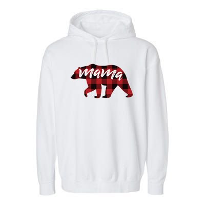 S Mama Bear Gift Buffalo Plaid Mama Bear Meaningful Gift Garment-Dyed Fleece Hoodie