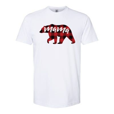 S Mama Bear Gift Buffalo Plaid Mama Bear Meaningful Gift Softstyle CVC T-Shirt