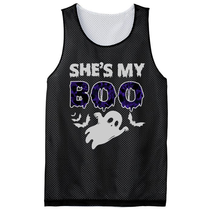 Shes My Boo Halloween Mesh Reversible Basketball Jersey Tank