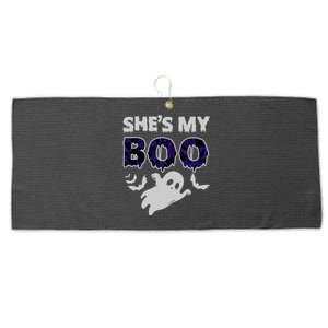 Shes My Boo Halloween Large Microfiber Waffle Golf Towel