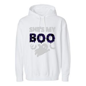 Shes My Boo Halloween Garment-Dyed Fleece Hoodie