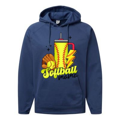 Softball Mama Boujee Softball Performance Fleece Hoodie