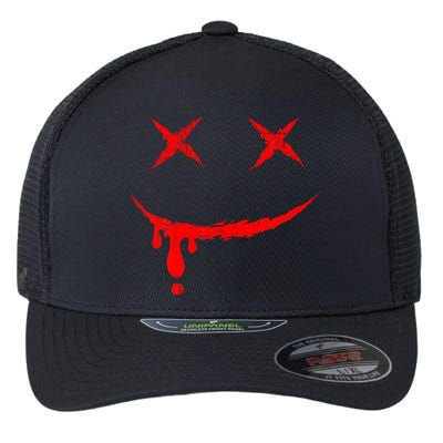 Smile Mask Bloody Halloween Flexfit Unipanel Trucker Cap