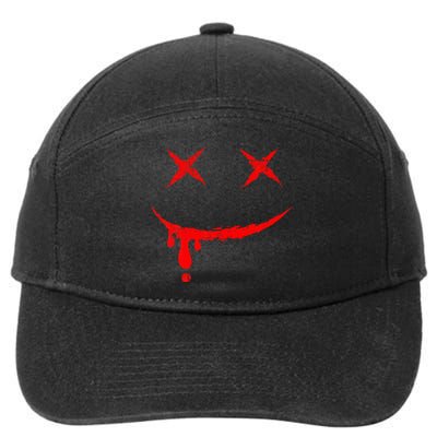 Smile Mask Bloody Halloween 7-Panel Snapback Hat