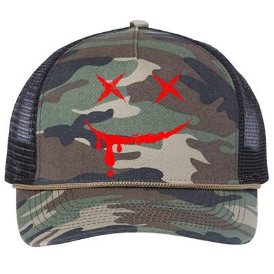 Smile Mask Bloody Halloween Retro Rope Trucker Hat Cap