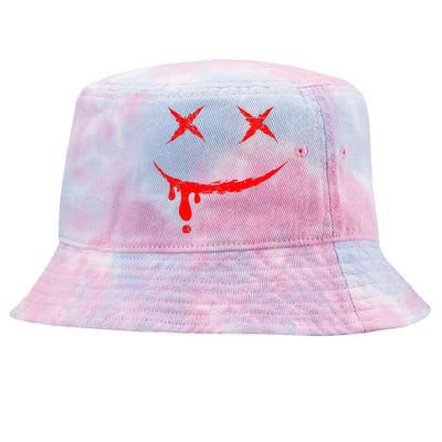 Smile Mask Bloody Halloween Tie-Dyed Bucket Hat