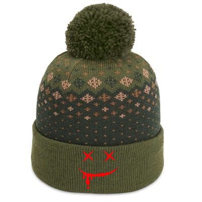 Smile Mask Bloody Halloween The Baniff Cuffed Pom Beanie