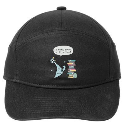So Many Books And So Little Time Pigeon Library Reading 7-Panel Snapback Hat