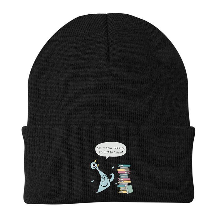 So Many Books And So Little Time Pigeon Library Reading Knit Cap Winter Beanie