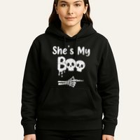 She’S My Boo Skull Face Hoodie