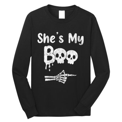 She’S My Boo Skull Face Long Sleeve Shirt