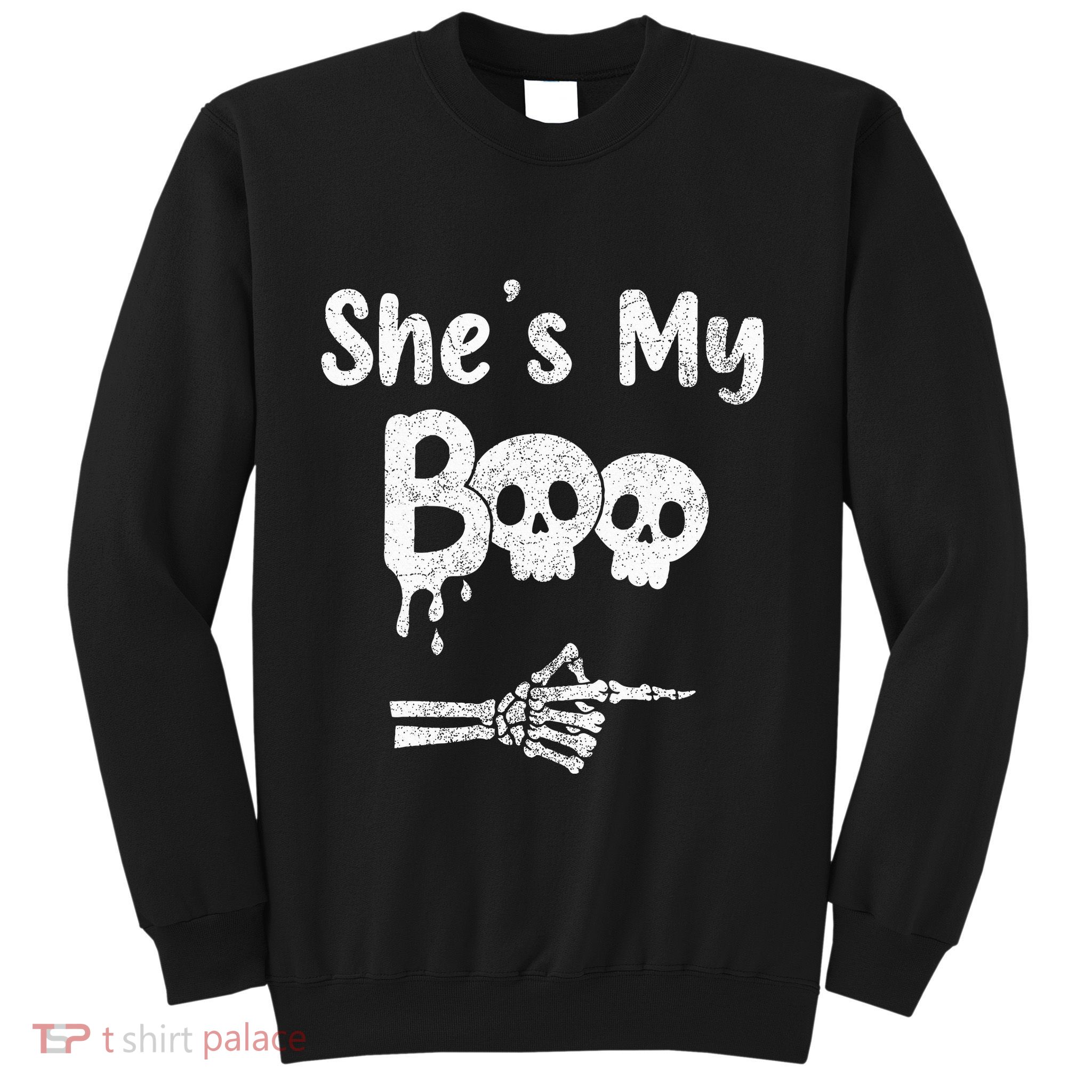 She’S My Boo Skull Face Sweatshirt