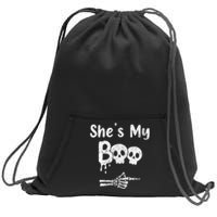 She’S My Boo Skull Face Sweatshirt Cinch Pack Bag