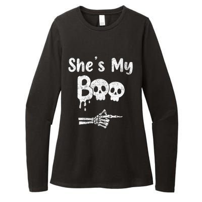 She’S My Boo Skull Face Womens CVC Long Sleeve Shirt