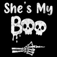 She’S My Boo Skull Face Youth Performance Sprint T-Shirt