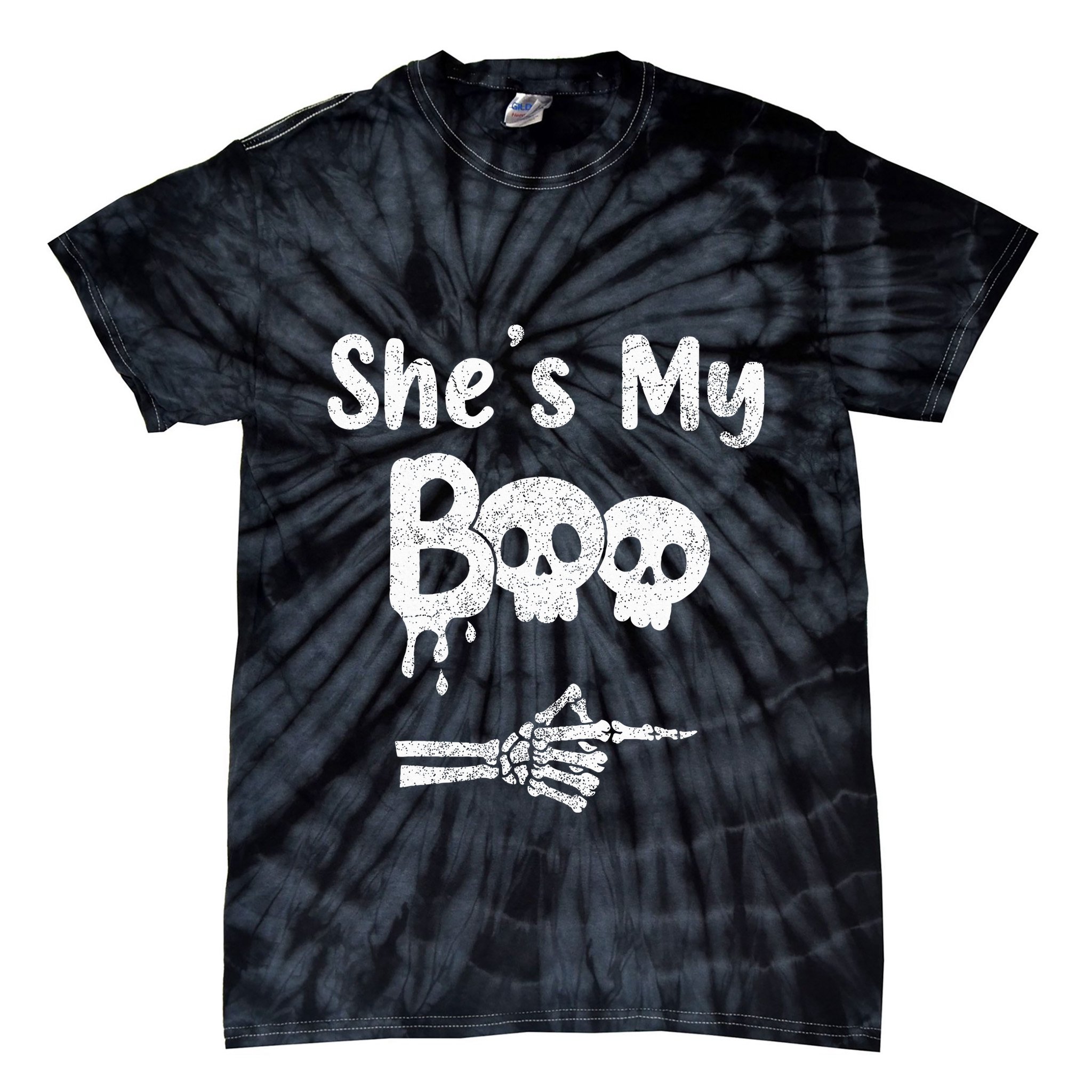 She’S My Boo Skull Face Tie-Dye T-Shirt