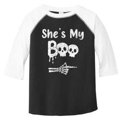 She’S My Boo Skull Face Toddler Fine Jersey T-Shirt