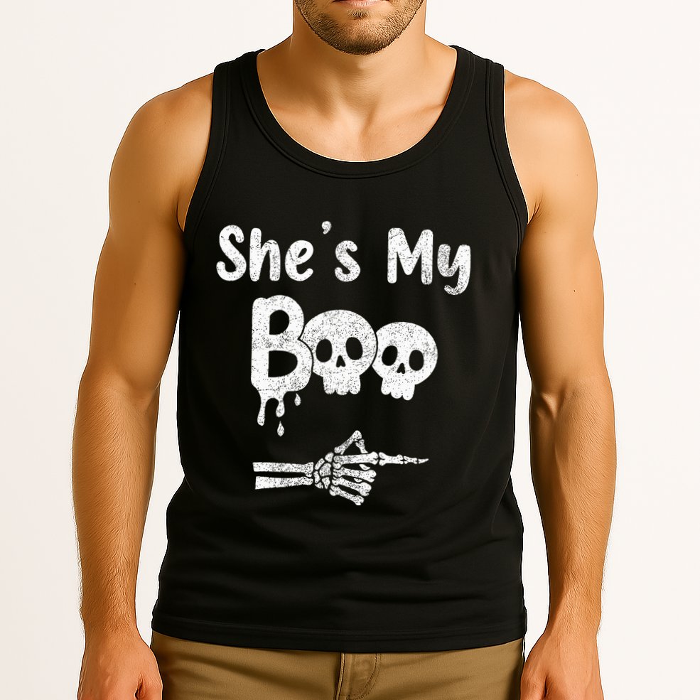 She’S My Boo Skull Face Tank Top