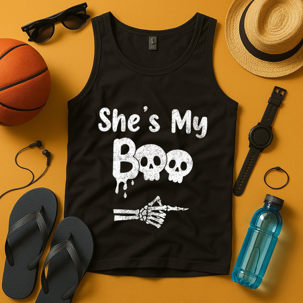She’S My Boo Skull Face Tank Top