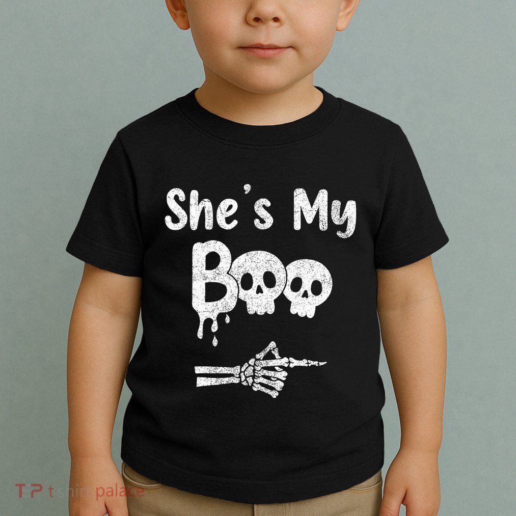 She’S My Boo Skull Face Toddler T-Shirt