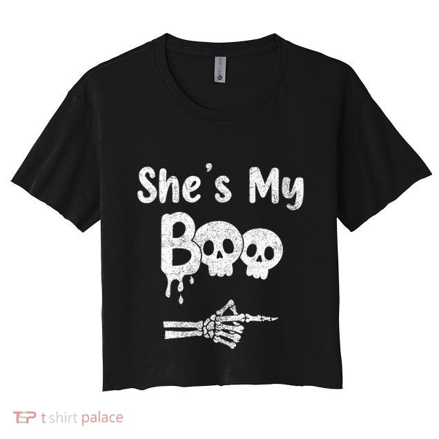 She’S My Boo Skull Face Crop Top