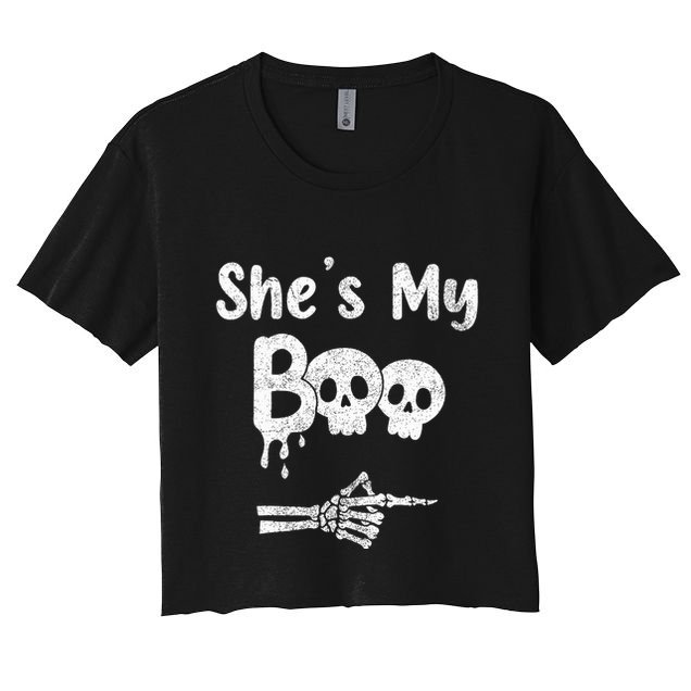 She’S My Boo Skull Face Crop Top