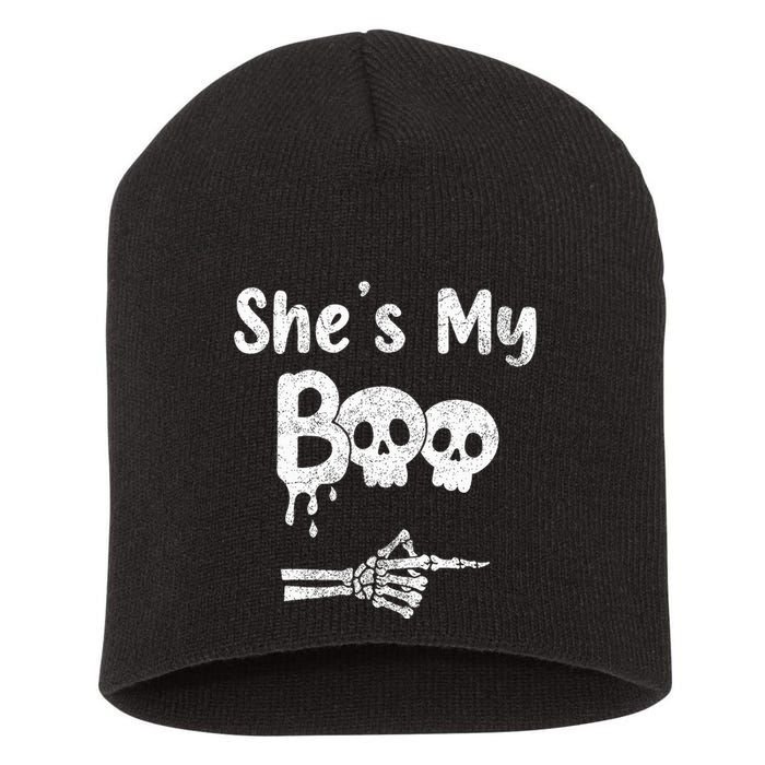 She’S My Boo Skull Face Short Acrylic Beanie