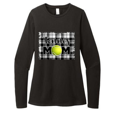 Sport Mom Black White Plaid Tennis Great Gift Tennis Mom Mother Gift Womens CVC Long Sleeve Shirt